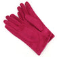 Fuchsia faux suede stitch detail gloves