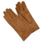 Ochre faux suede stitch detail gloves