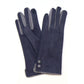 Light grey and slate contrast faux suede gloves