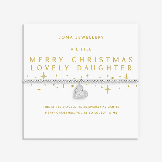 Christmas A Little 'Merry Christmas Lovely Daughter' Bracelet In Silver Plating