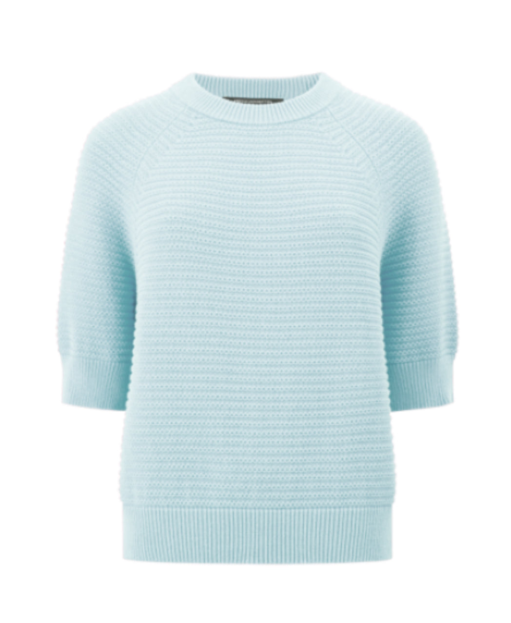 78YBY Lily High Neck Short Sleeve Jumper - Sky Blue