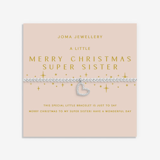 Christmas A Little 'Merry Christmas Super Sister' Bracelet