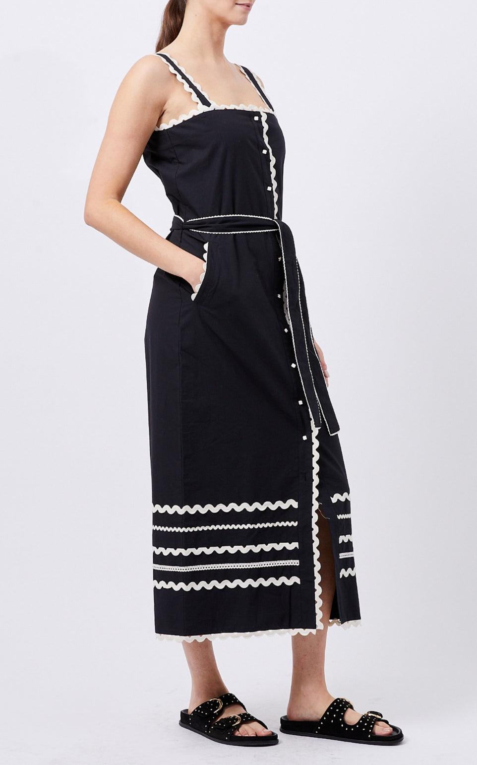 71YFM Cambria Cotton Ricrac Dress - Black