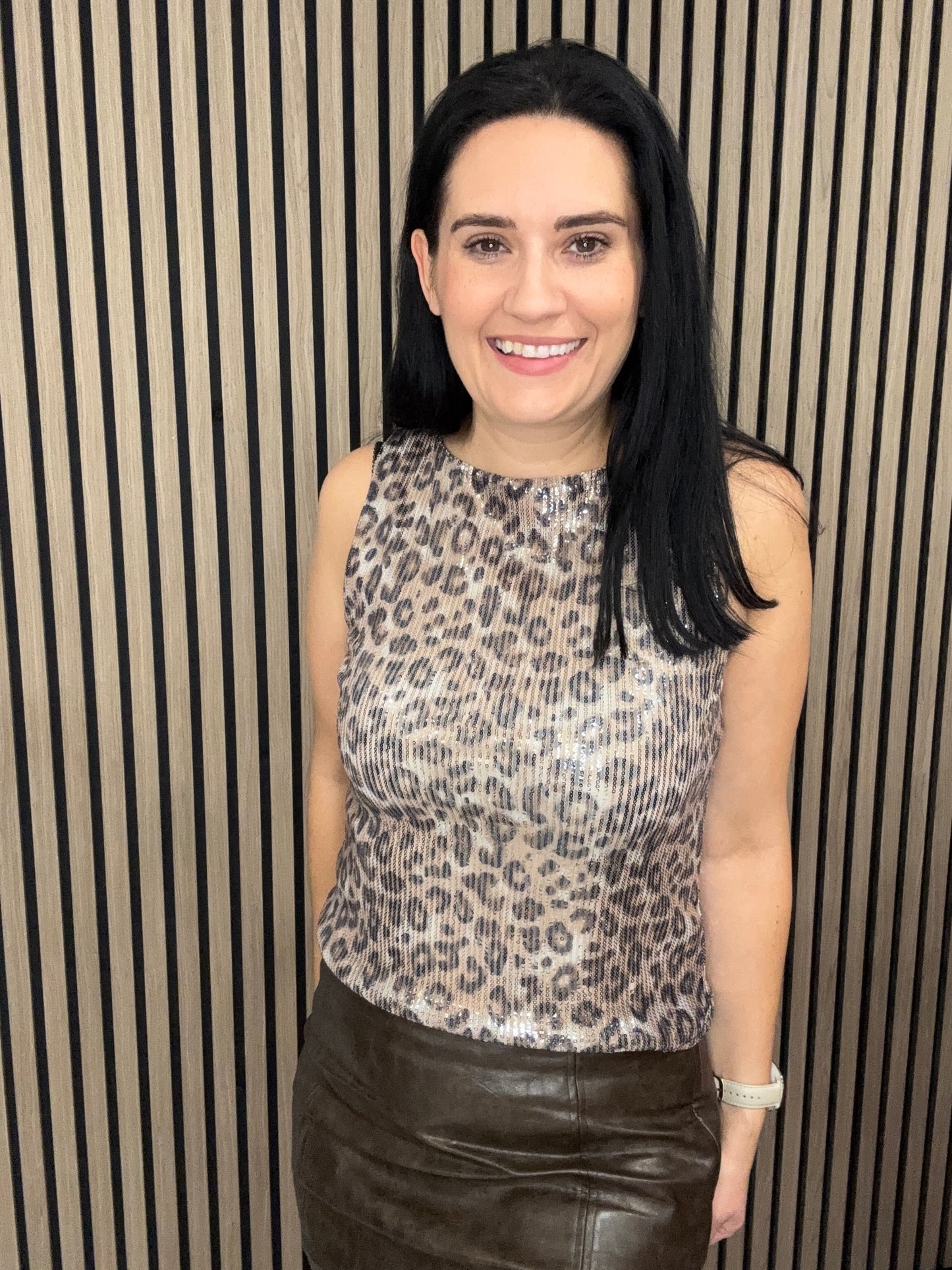 Leona Sequins Top - Brown Rice LEO