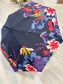 35017 Navy Tropical floral POM umbrella