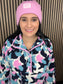 Knit Bobble Beanie in Cotton Candy