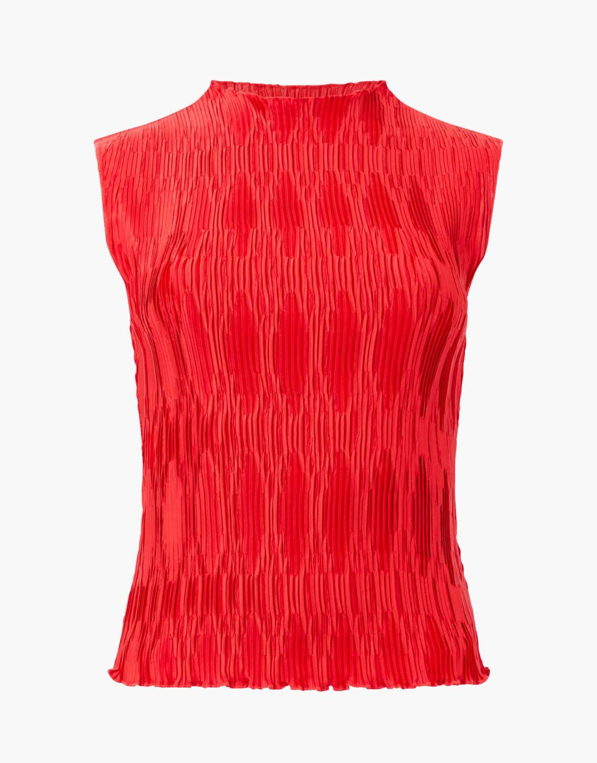 76YBI Moira Pleated Sleeveless Top - Scarlet Red