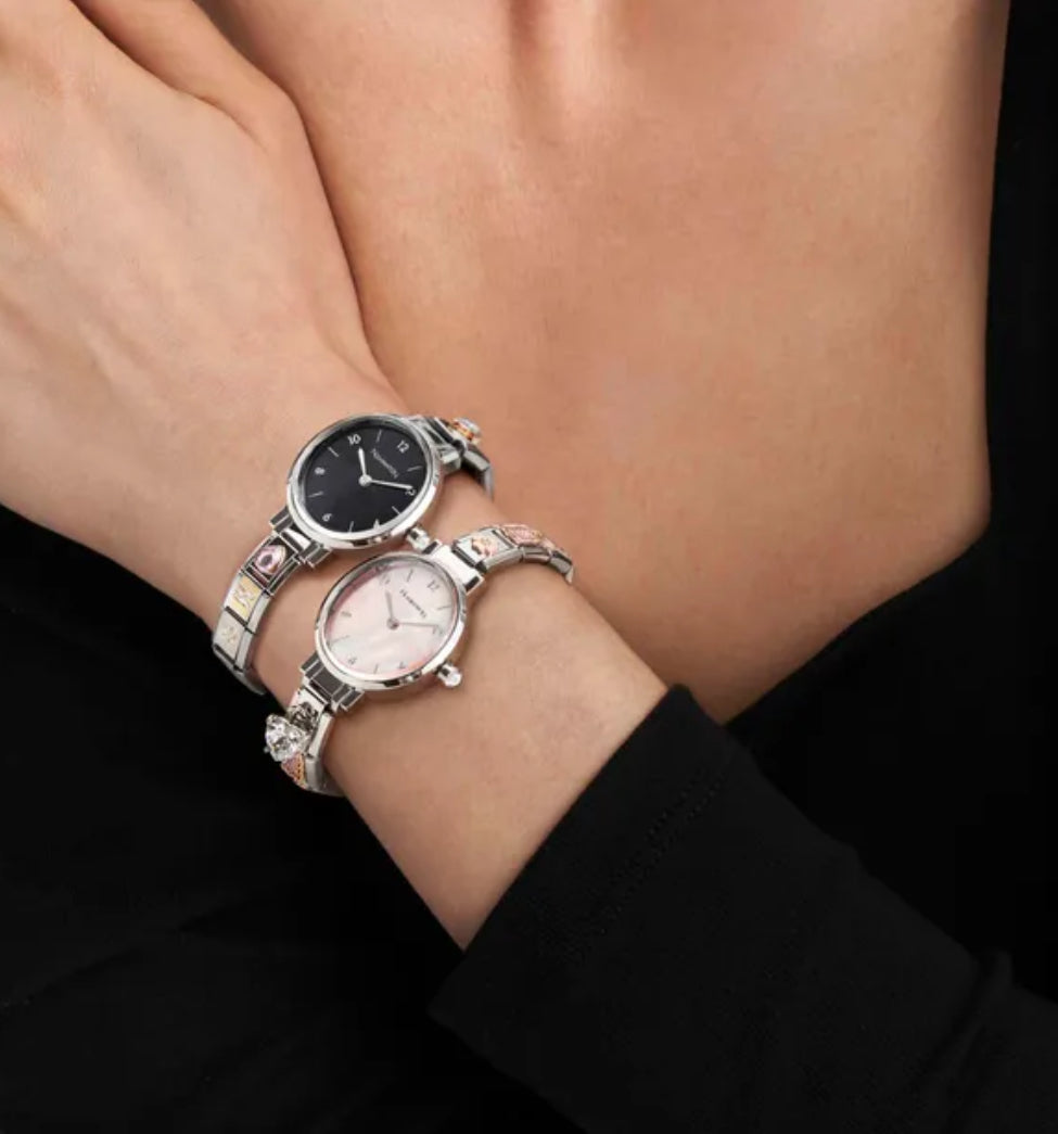 TIME WATCH, OVAL BLACK