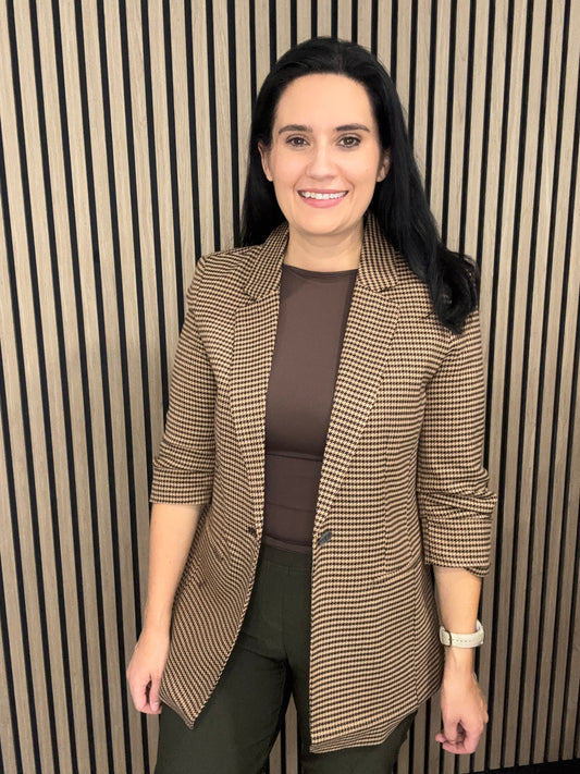 Lettie Check Blazer - chocolate