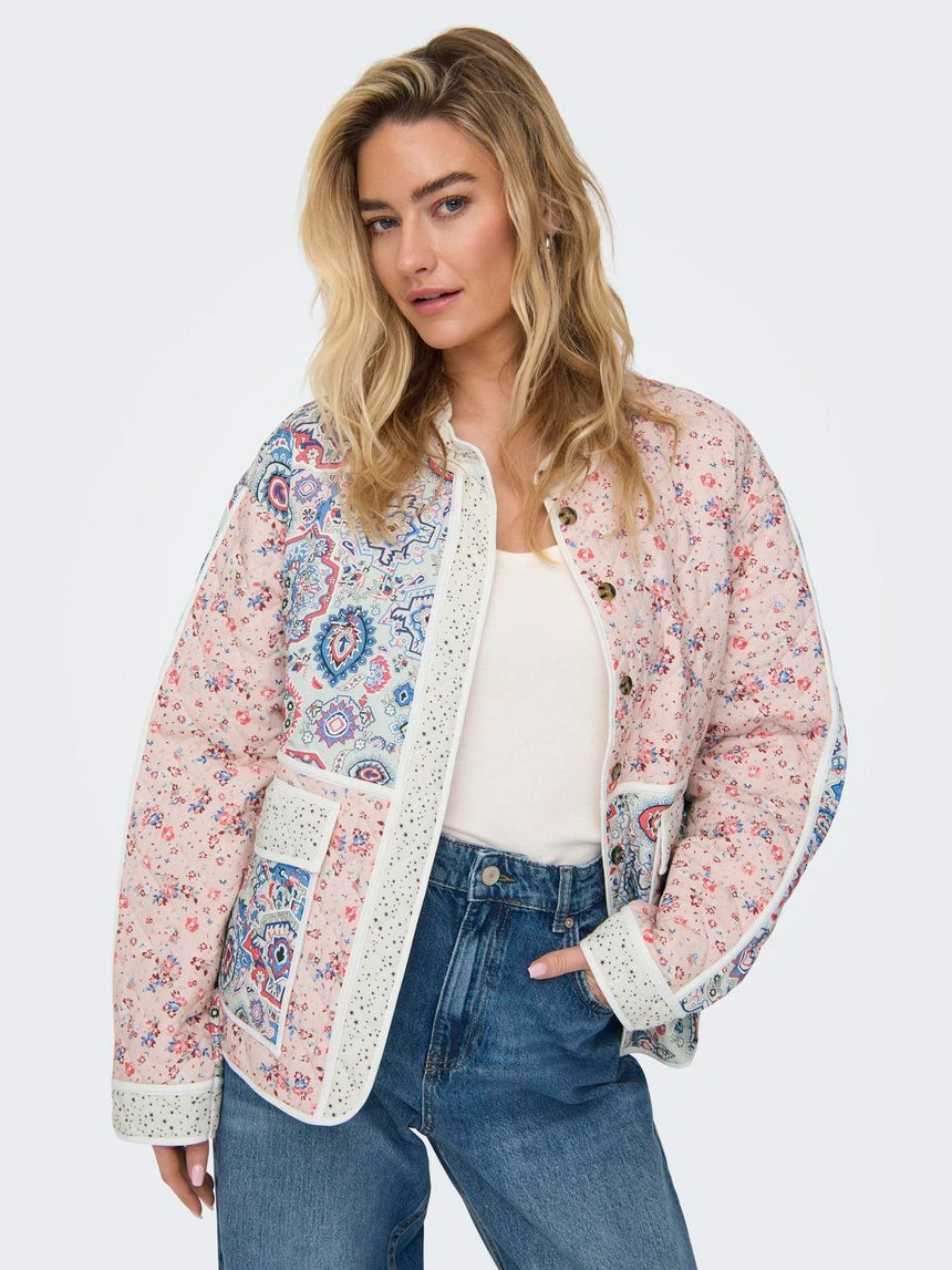 15323550 Quilted Patchwork Jacket - Tofu Romantic Flower