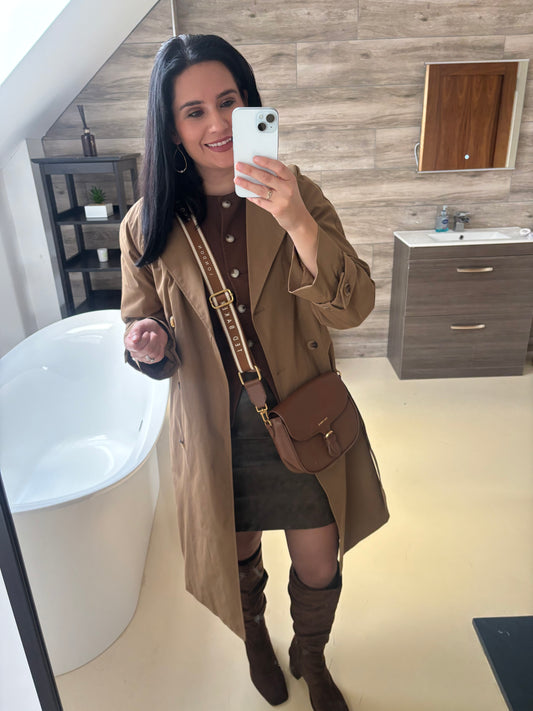 Sheena Quilt Trench Coat - Otter