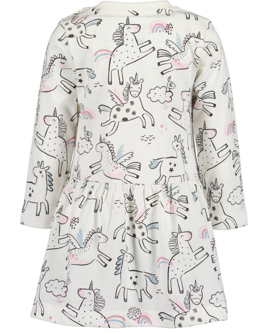 Unicorn print jersey dress