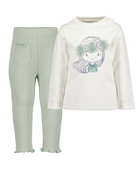 Mint ribbed legging and top set