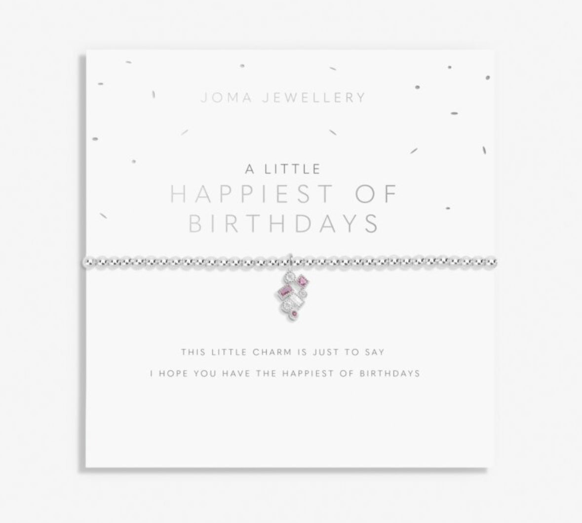 A Little 'Happiest Of Birthdays' Bracelet In Silver Plating