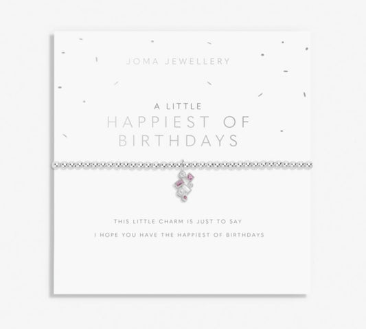 A Little 'Happiest Of Birthdays' Bracelet In Silver Plating