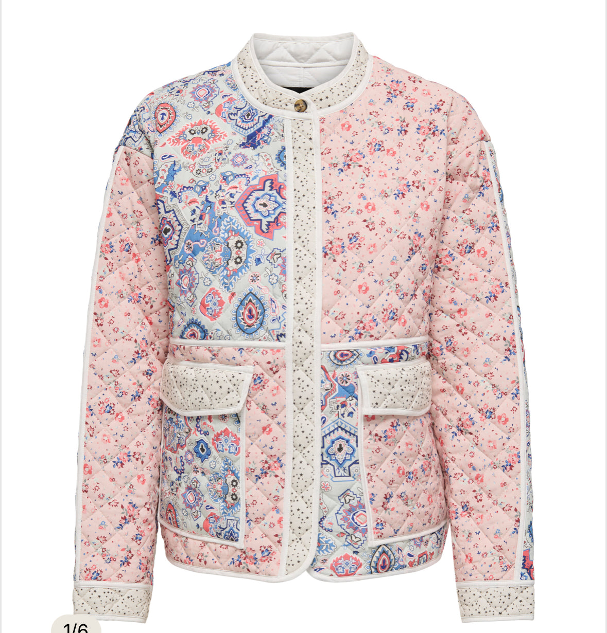 15323550 Quilted Patchwork Jacket - Tofu Romantic Flower