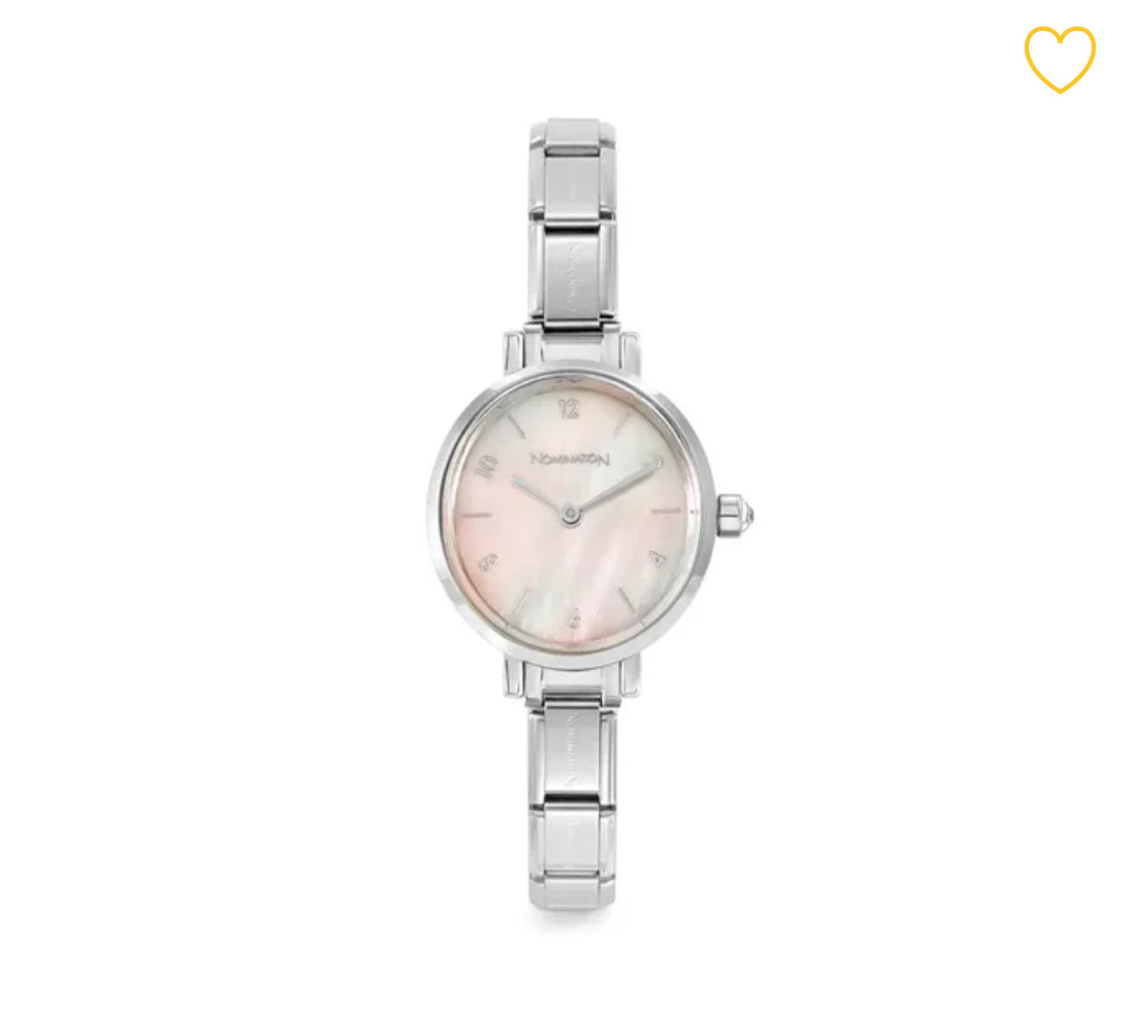 TIME WATCH, OVAL PINK MOTHER OF PEARL