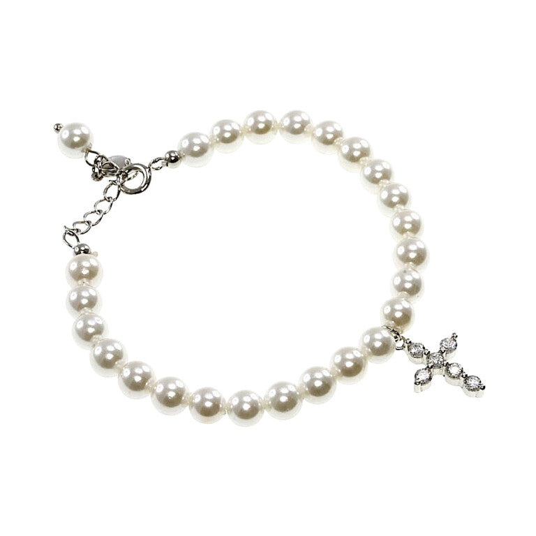 Pearl bracelet with cross