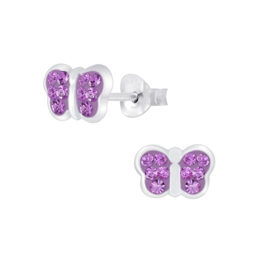 Purple SPARKLE BUTTERFLY EARRINGS