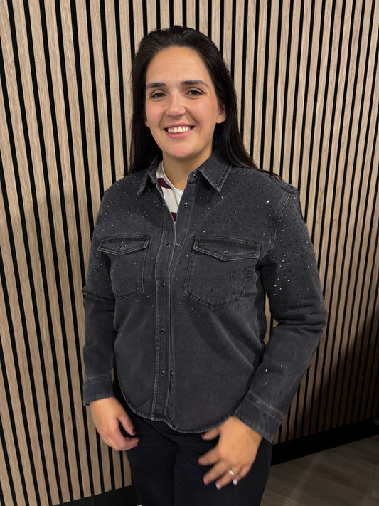 Anna Black Denim Stone Shirt