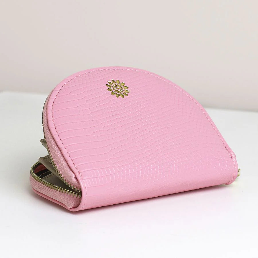 81507 Baby Pink faux leather half moon coin purse