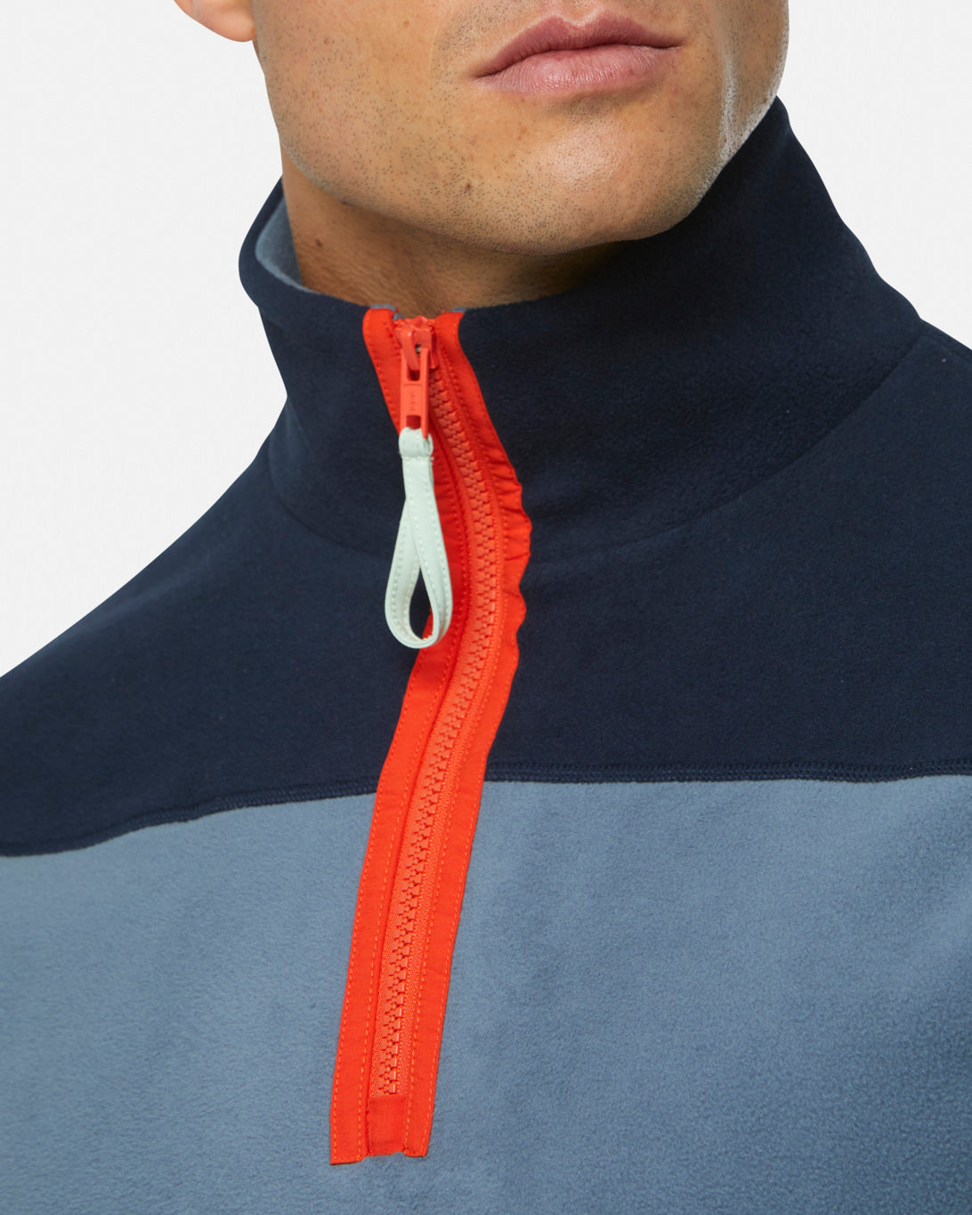 Half Zip Polar Fleece in Stone Blue Unisex