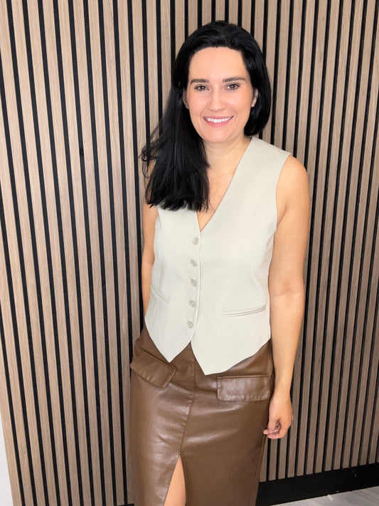 Angie Suiting Waistcoat - PISTACHIO GREEN