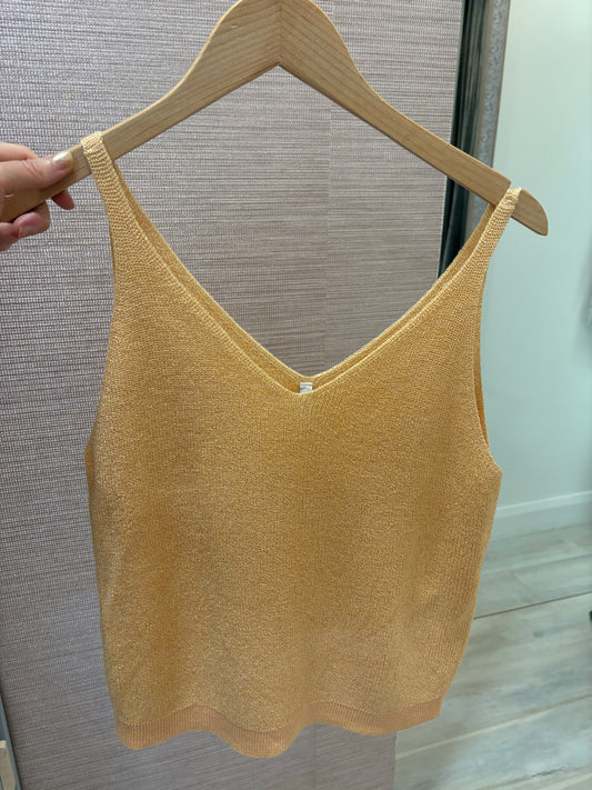 15322379 Knit Glitter Top Camellia Cream/Gold