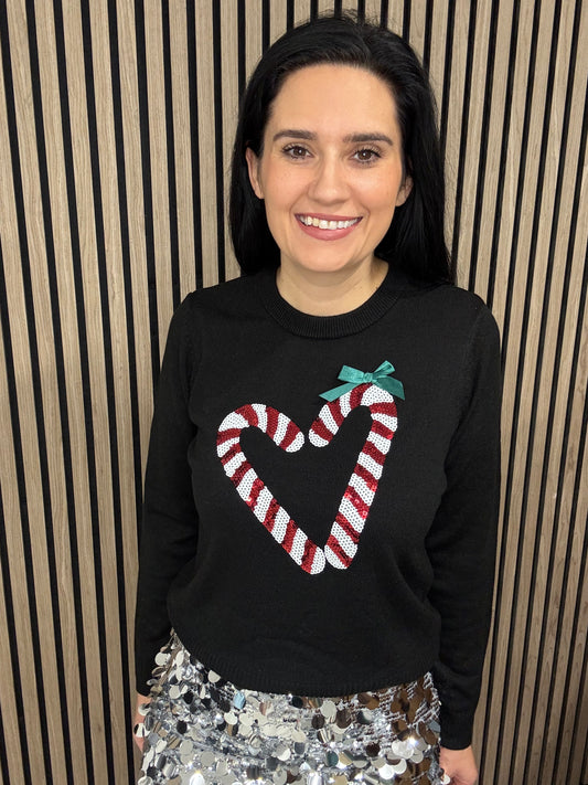 Candy Black Heart Jumper