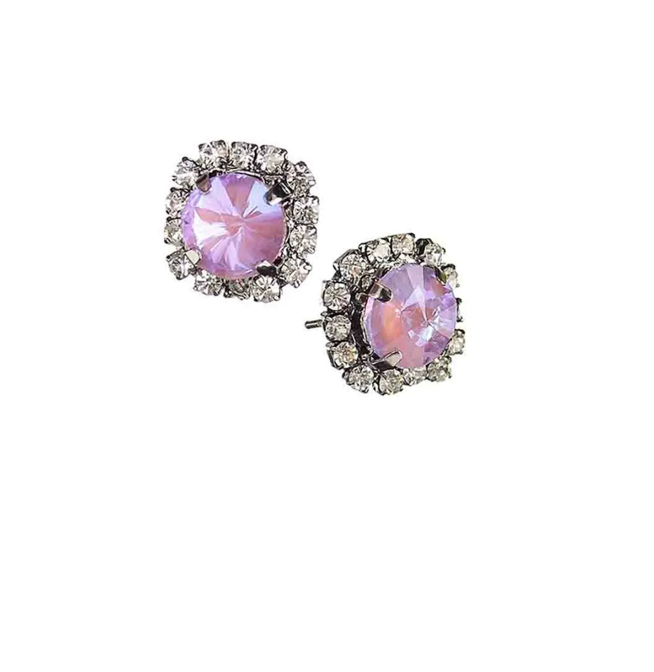 HU039 Chantily Vint - Crystal Encrusted Stud - Lilac Wine