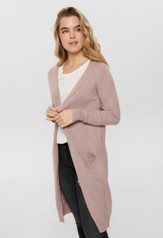 Long Knit Cardigan - Woodrose MELANGE 15184979