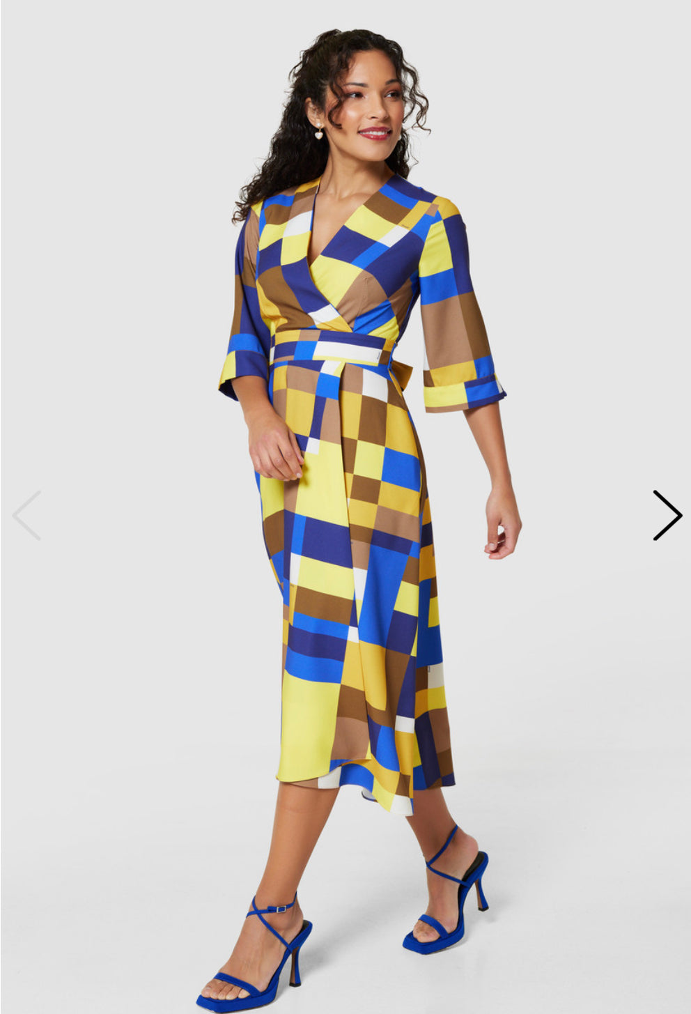 CLOSET LONDON BLUE HIGH-LOW WRAP DRESS