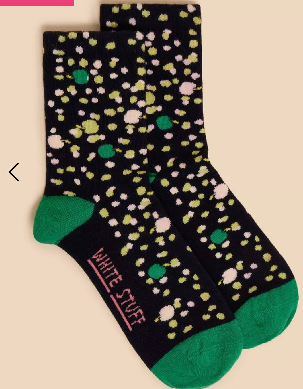 APPLE SPOT ANKLE SOCK  IN BLACK MULTI