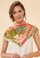100% Silk Tropical Floral and Fauna Scarf - Petal £44.00