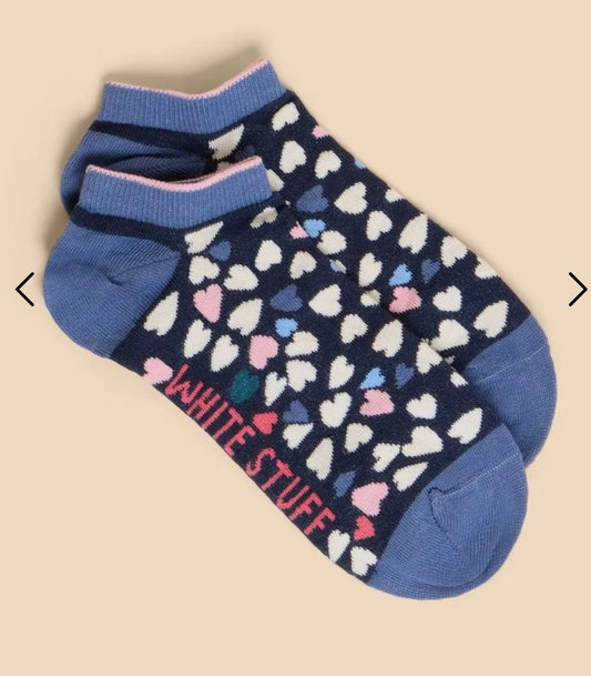 HEART TRAINER SOCK  IN NAVY MULTI