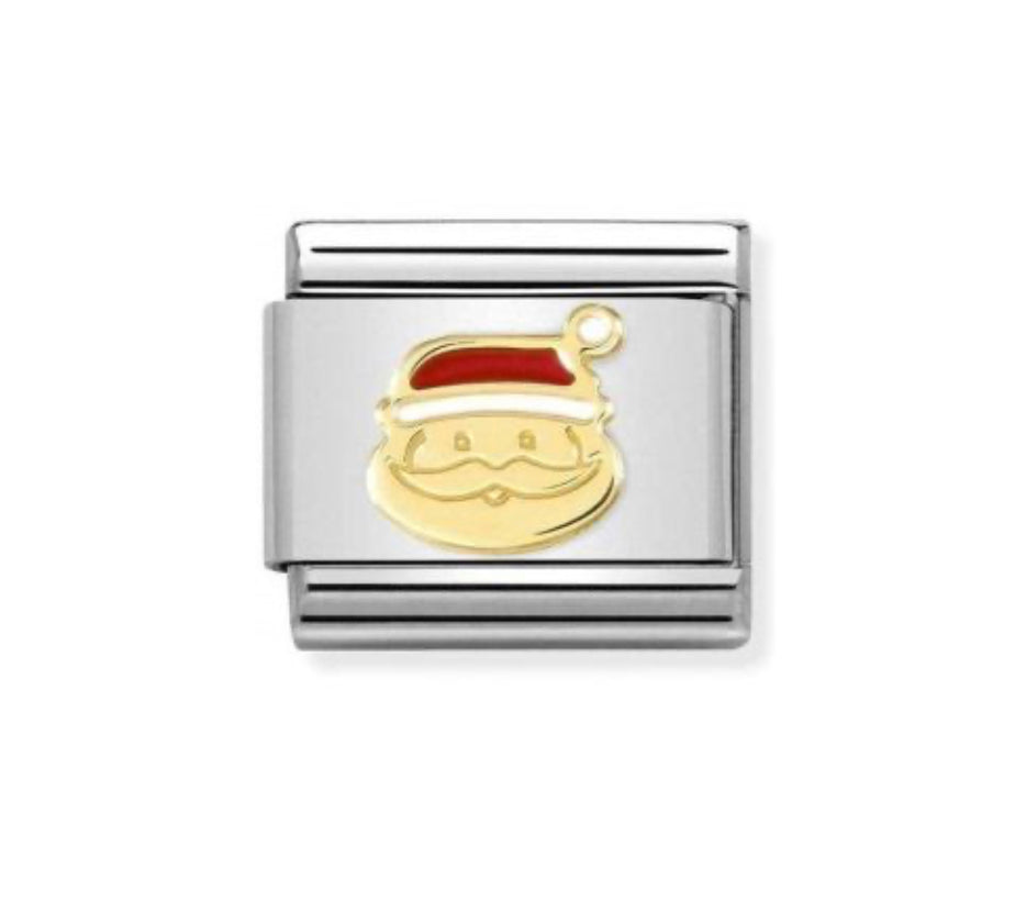 Classic Gold & Red Santa Claus Charm
