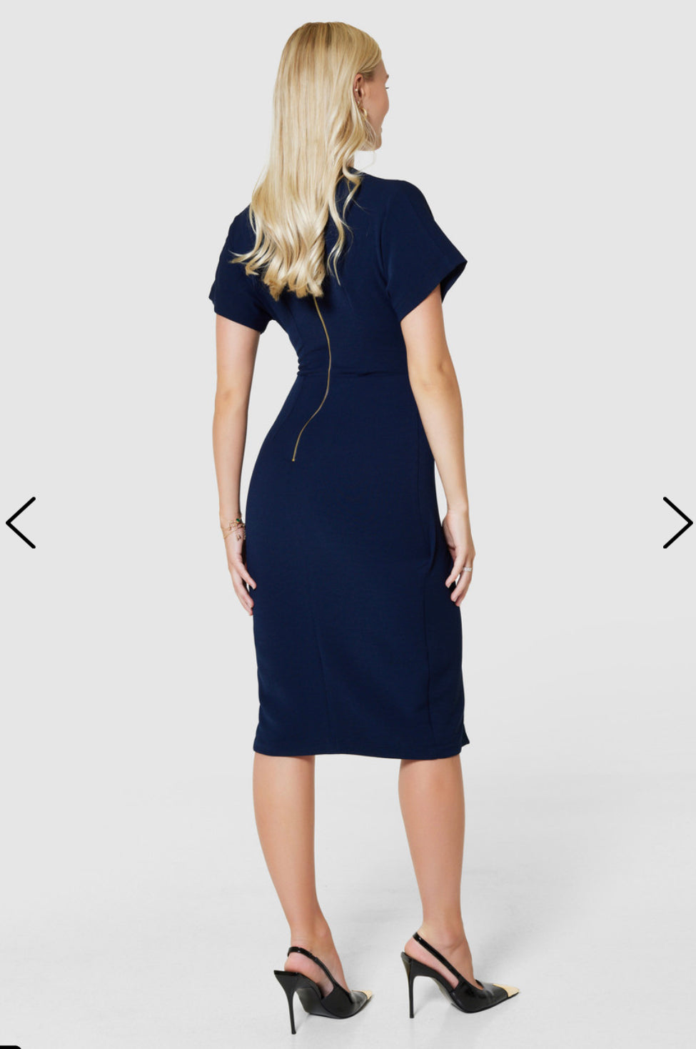 CLOSET LONDON NAVY KIMONO PENCIL DRESS