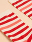 STRIPE PATTERNED ANKLE SOCKS  IN CORAL MULTI