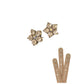 Five Petal Floral Studs Earrings - Old Gold/Golden/AB