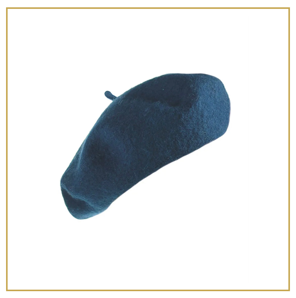 Classic Beret in Felted Sheeps Wool - Blue Teal
