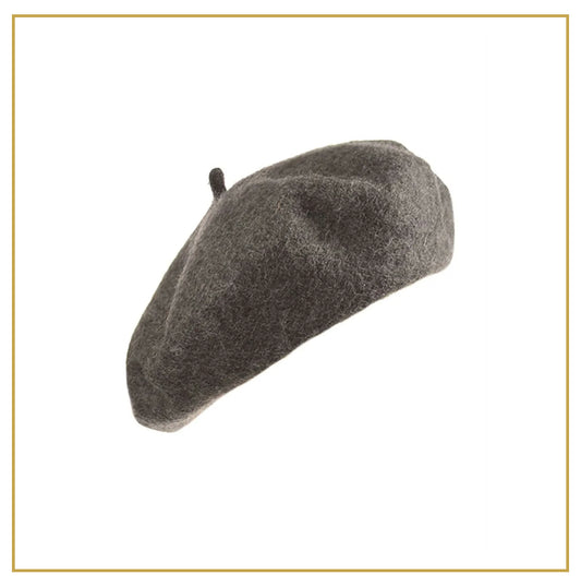 Storm Grey Beret Felted Sheeps Wool HT066