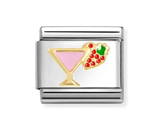 Classic Gold Cocktail with Strawberry Charm 030272/88