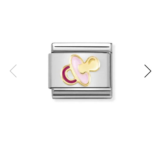 Classic Gold & Pink Dummy Charm