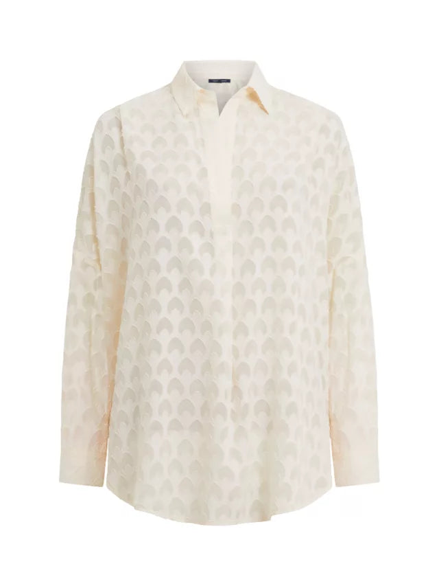 72MZU Geo Burn-Out Popover Shirt Classic Cream