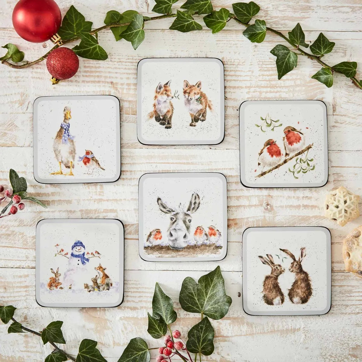 Wrendale Designs Set of 6 Christmas Coasters