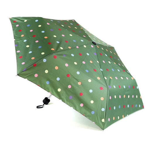 35006 Recycled olive mix polkadot print umbrella