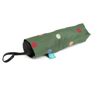 35006 Recycled olive mix polkadot print umbrella