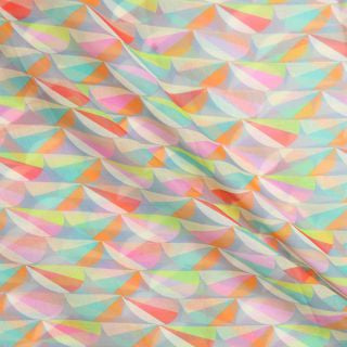52642 Recycled pastel geometric print scarf