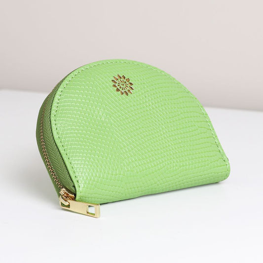 81509 Apple green faux leather half moon coin purse