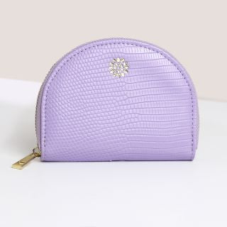 81508 Lilac faux leather half moon coin purse